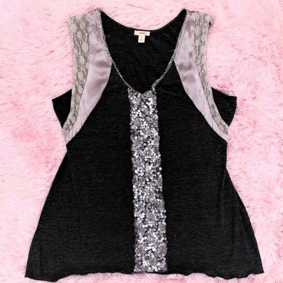 Anthropologie Tops - Anthropologie • TINY Sequin & Lace Tank Top